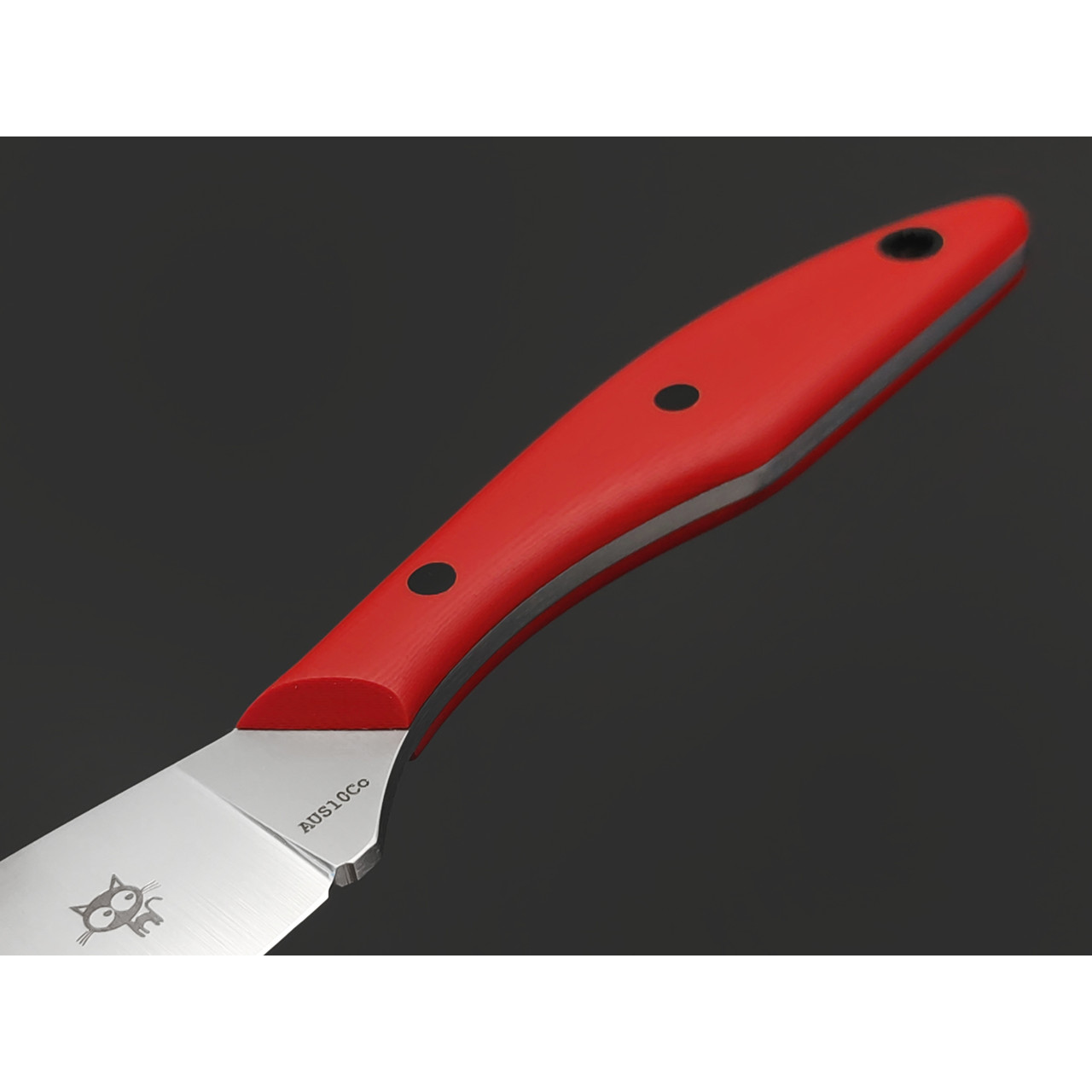 Золотое Сечение нож Канадский MINI - Котики, сталь Aus-10Co satin, спуски конвекс, рукоять G10 red