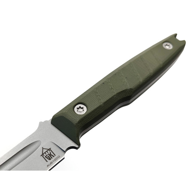 Град Горький нож Шторм сталь Aus-10Co bead blast, рукоять G10 olive.