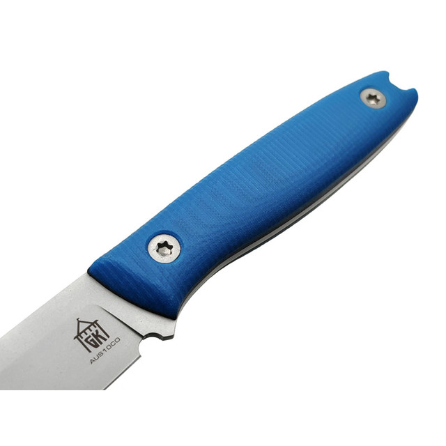 Град Горький нож Оса сталь Aus-10Co bead blast, рукоять Micarta blue & black.