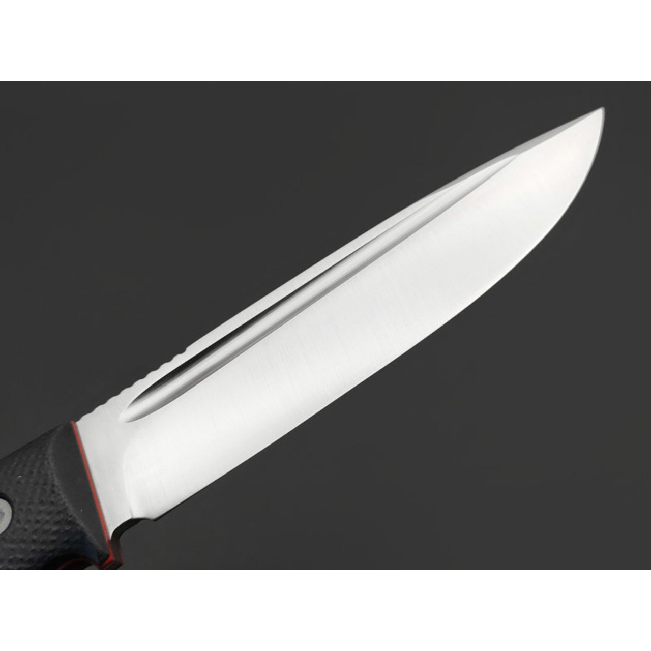 Град Горький нож Тигр сталь Elmax satin, спуски конвекс, рукоять G10 black & red.