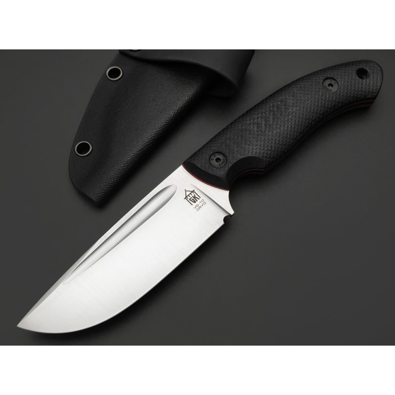 Град Горький нож Райбек 1 сталь VG-10 satin, рукоять G10 black & red.