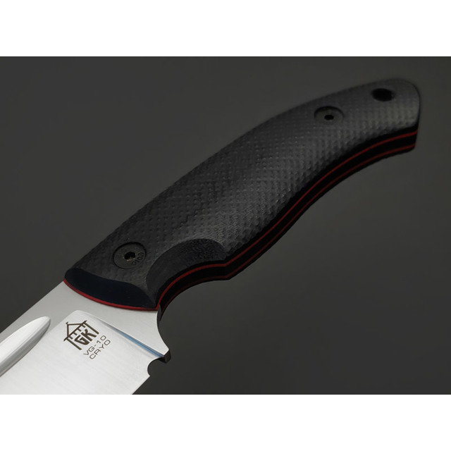 Град Горький нож Райбек 1 сталь VG-10 satin, рукоять G10 black & red.