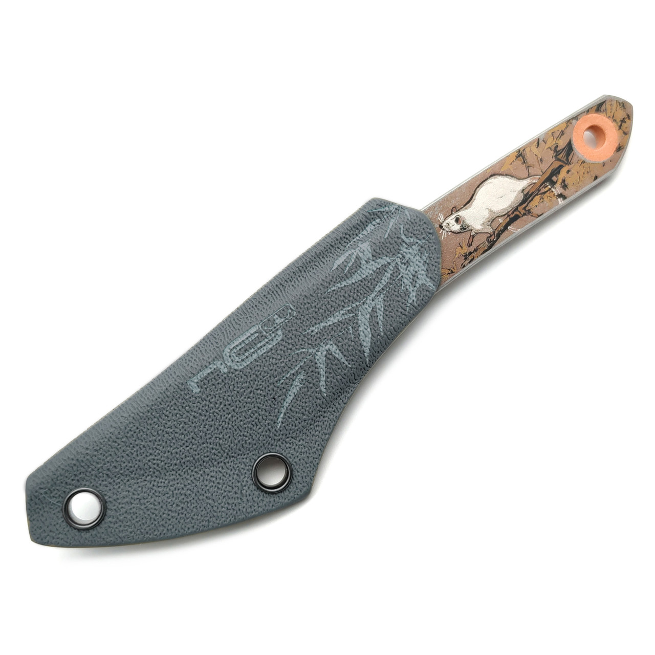 N.C.Custom нож киридаши KOI - So сталь Aus-8 стоунвош, kydex grey