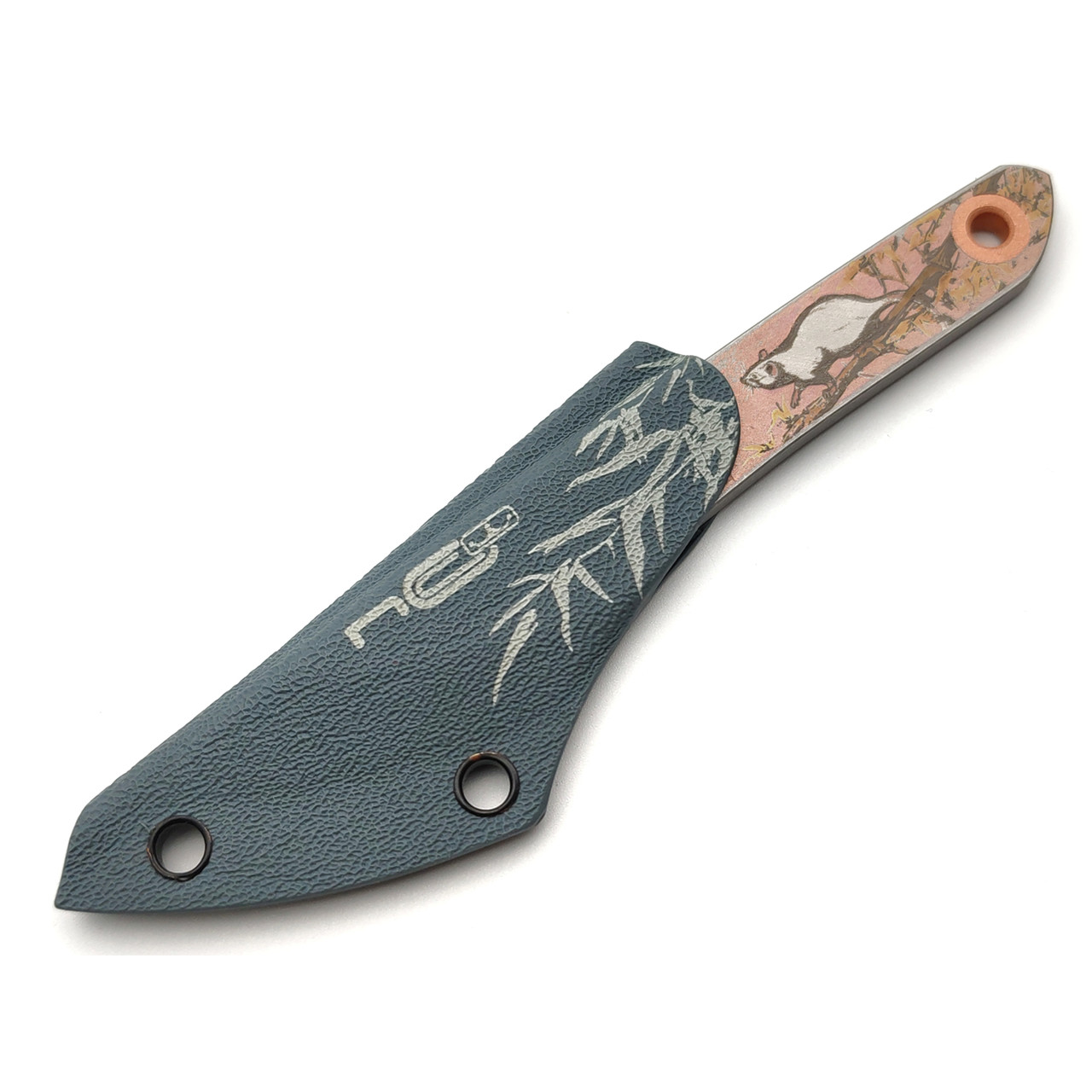 N.C.Custom киридаши KOI - Rabbit Blue сталь Aus-8 bead-blast, kydex grey