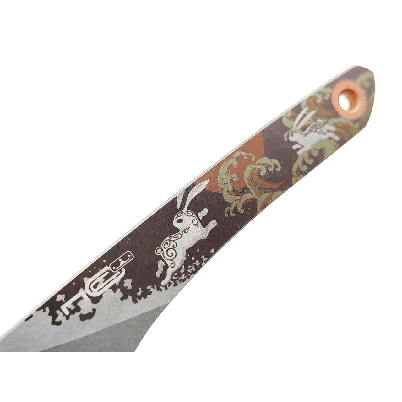 N.C.Custom киридаши KOI - Rabbit Blue сталь Aus-8 bead-blast, kydex grey