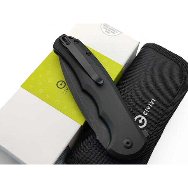 Civivi нож складной Praxis Button Lock C18026E-1 сталь Nitro-V блэквош, рукоять Aluminum black