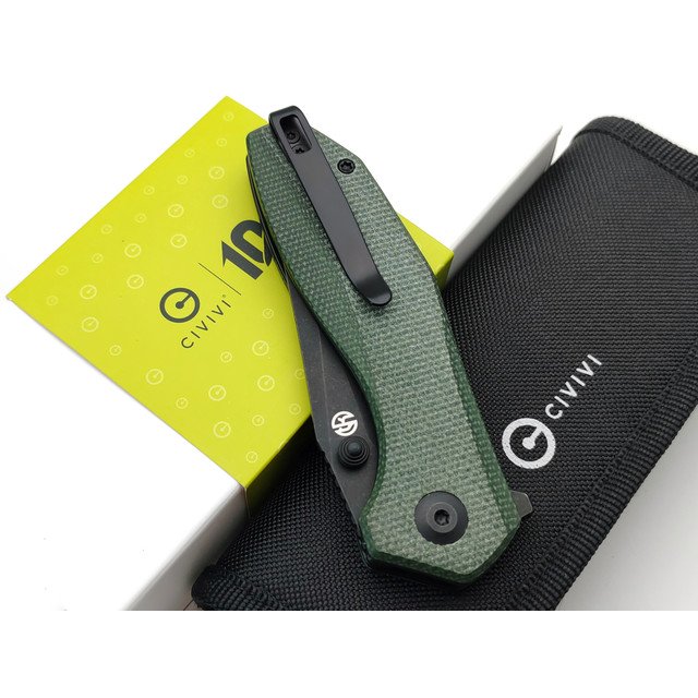 Civivi нож складной ODD 22 C21032-2 сталь 14C28N блэквош, рукоять Micarta green canvas