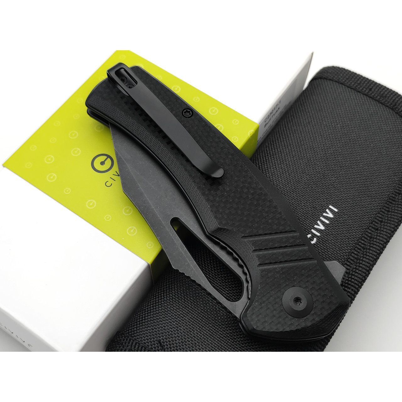Civivi нож складной BullTusk C23017-1 сталь 14C28N блэквош, рукоять G10 black
