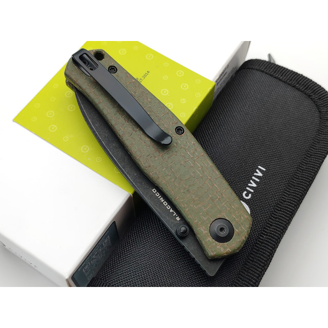 Civivi нож складной Sokoke C22007-2 сталь 14C28N блэквош, рукоять Micarta green burlap