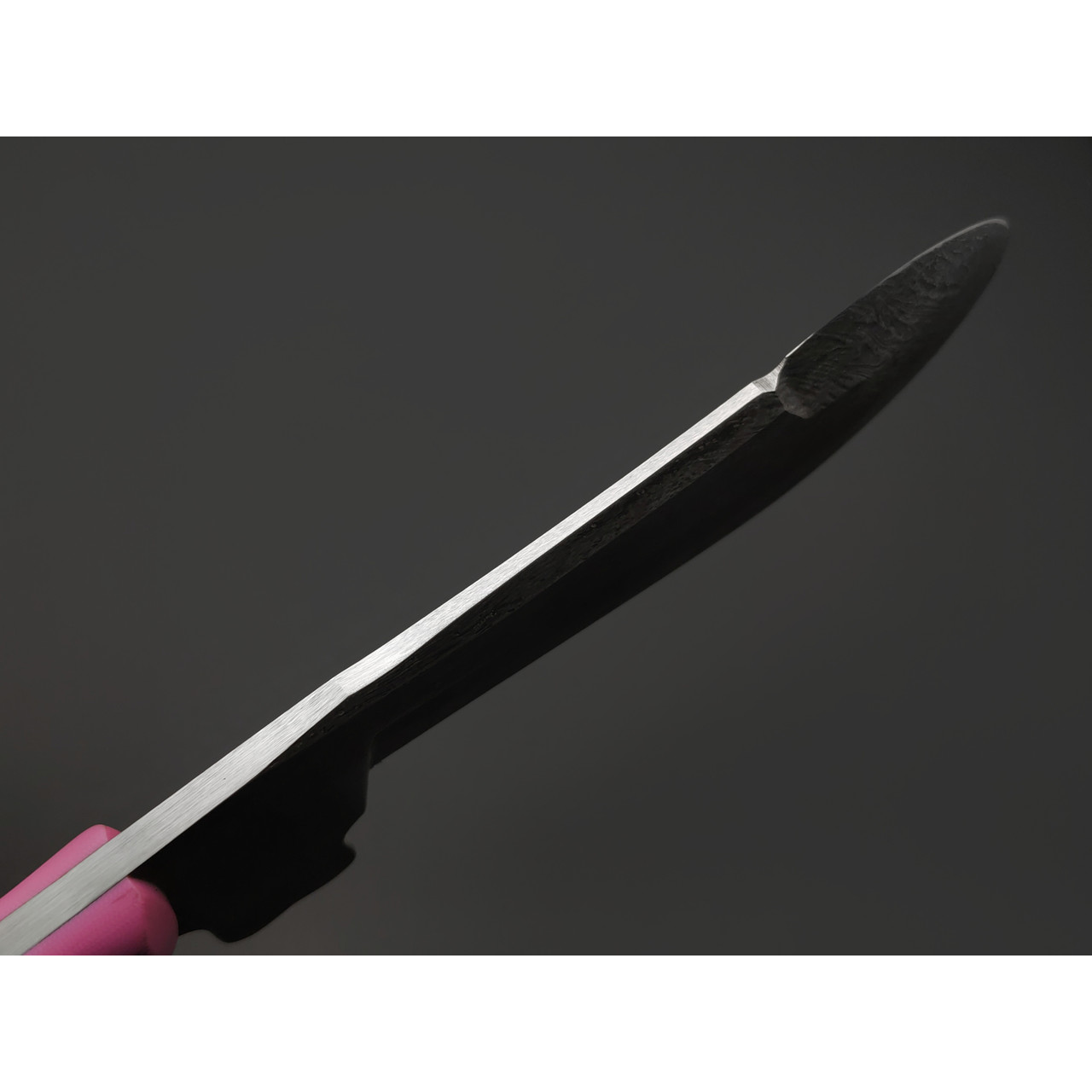 Богдан Гоготов нож NBG-93 сталь 95Х18 худ. травление, рукоять G10 pink