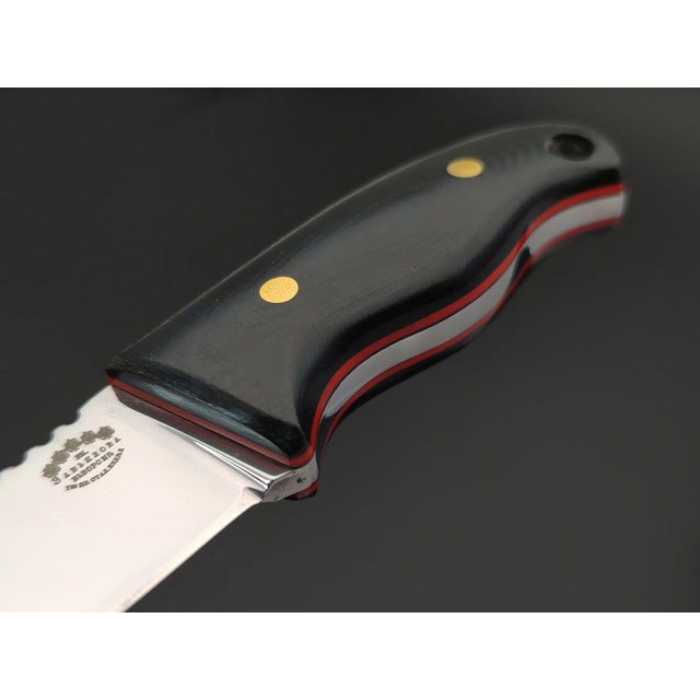 Товарищество Завьялова нож Шейный-М сталь Aus-10, рукоять G10 black & red