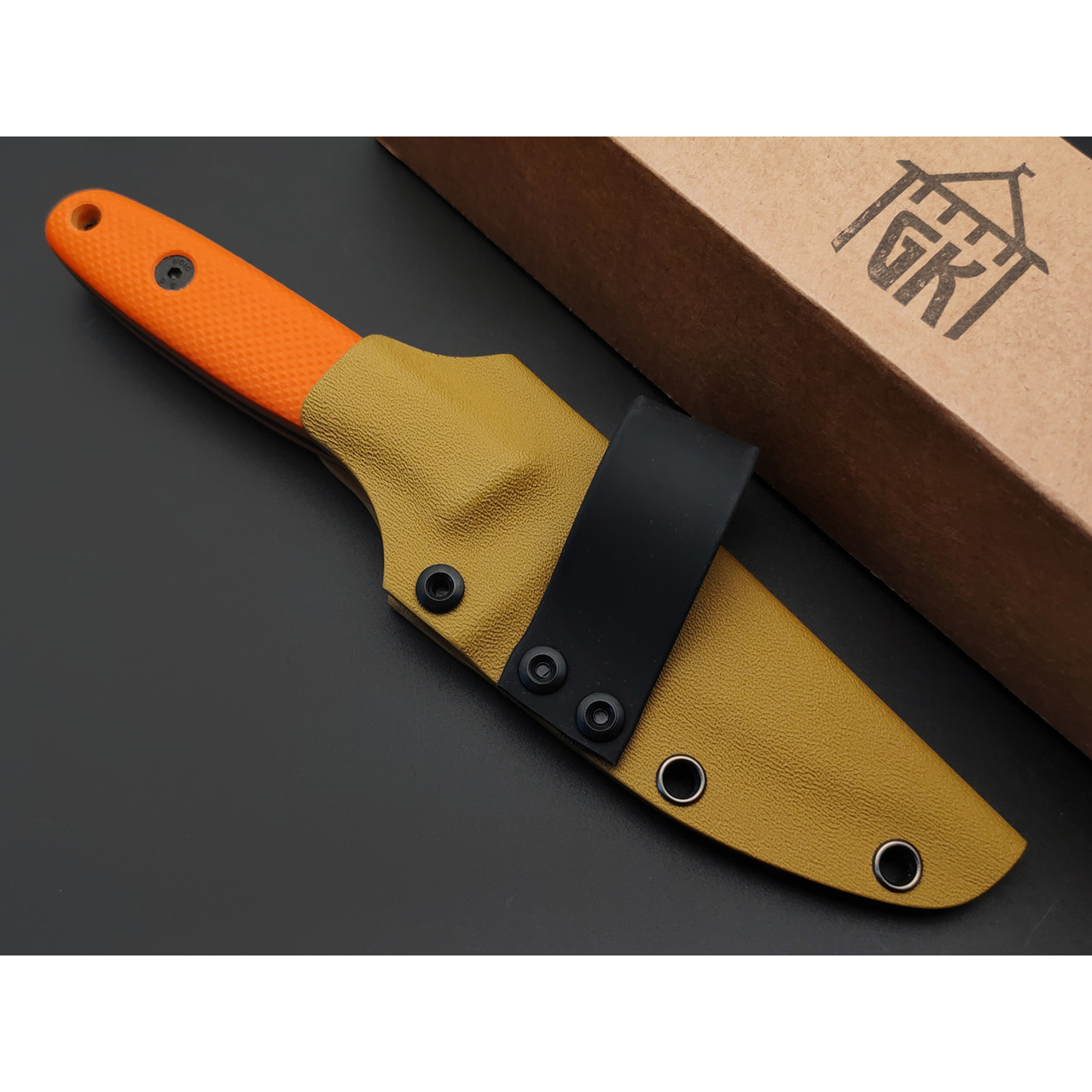 Град Горький нож Оса сталь CPR satin, рукоять G10 orange & black