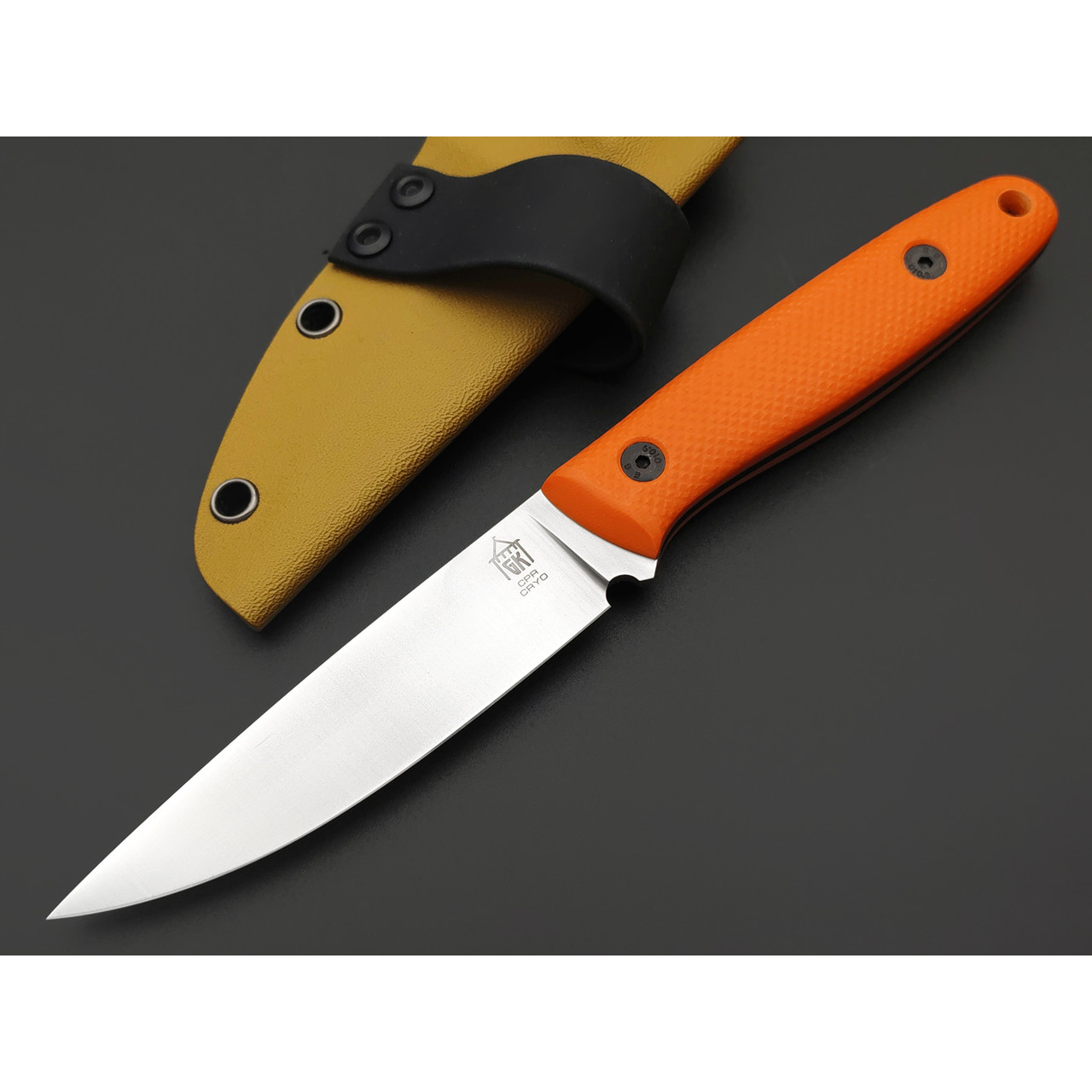 Град Горький нож Оса сталь CPR satin, рукоять G10 orange & black