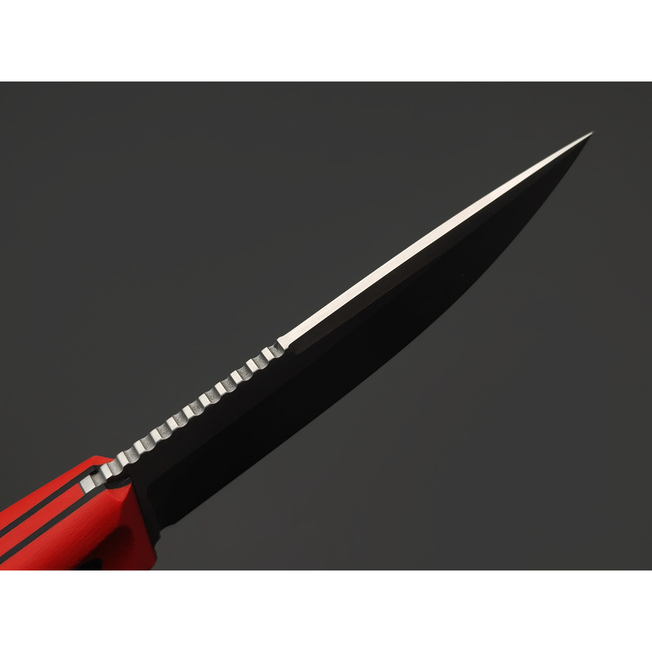 Град Горький нож Коготь сталь Elmax satin, рукоять G10 red & black