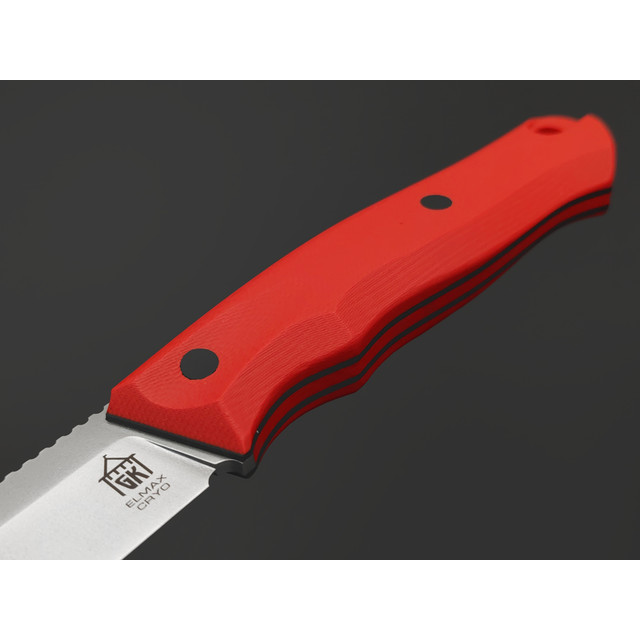 Град Горький нож Коготь сталь Elmax satin, рукоять G10 red & black