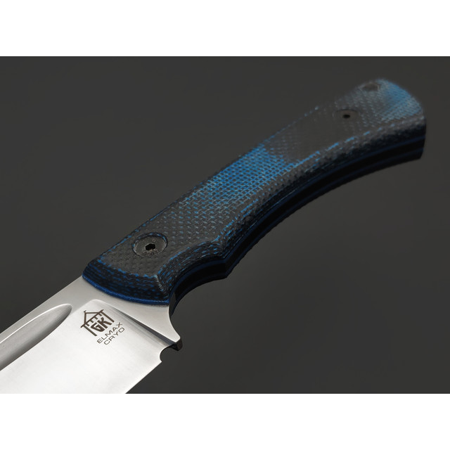 Град Горький нож Райбек 2 сталь Elmax satin, рукоять Micarta black & blue, G10 black