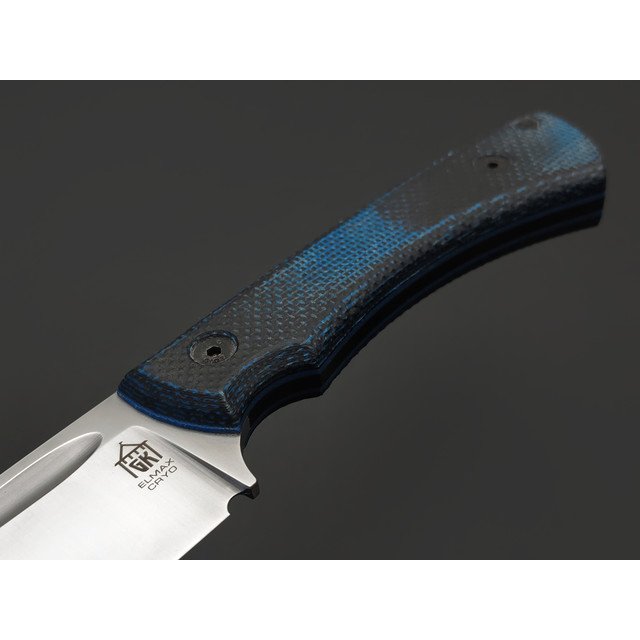 Град Горький нож Райбек 2 сталь Elmax satin, рукоять Micarta black & blue, G10 black