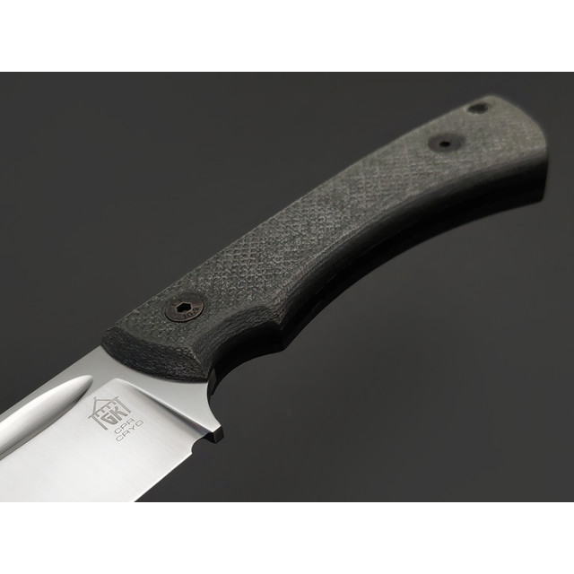 Град Горький нож Райбек 2 сталь CPR satin, рукоять Micarta grey canvas, G10 black