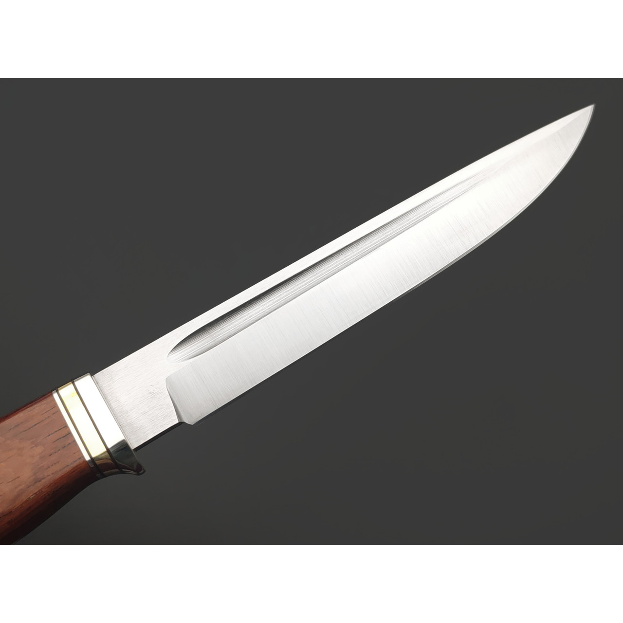 Град Горький нож Техно-Финка сталь VG-10 satin, рукоять Палисандр, мельхиор, латунь