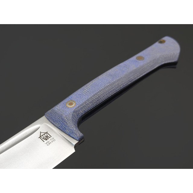Град Горький нож Пчак малый сталь VG-10 bead blast, рукоять Micarta purple jeans, G10 black