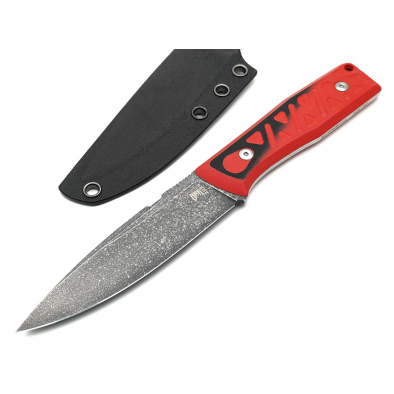 BRK нож Боярышник First Run сталь Aus-10Co травление, рукоять G10 red & black