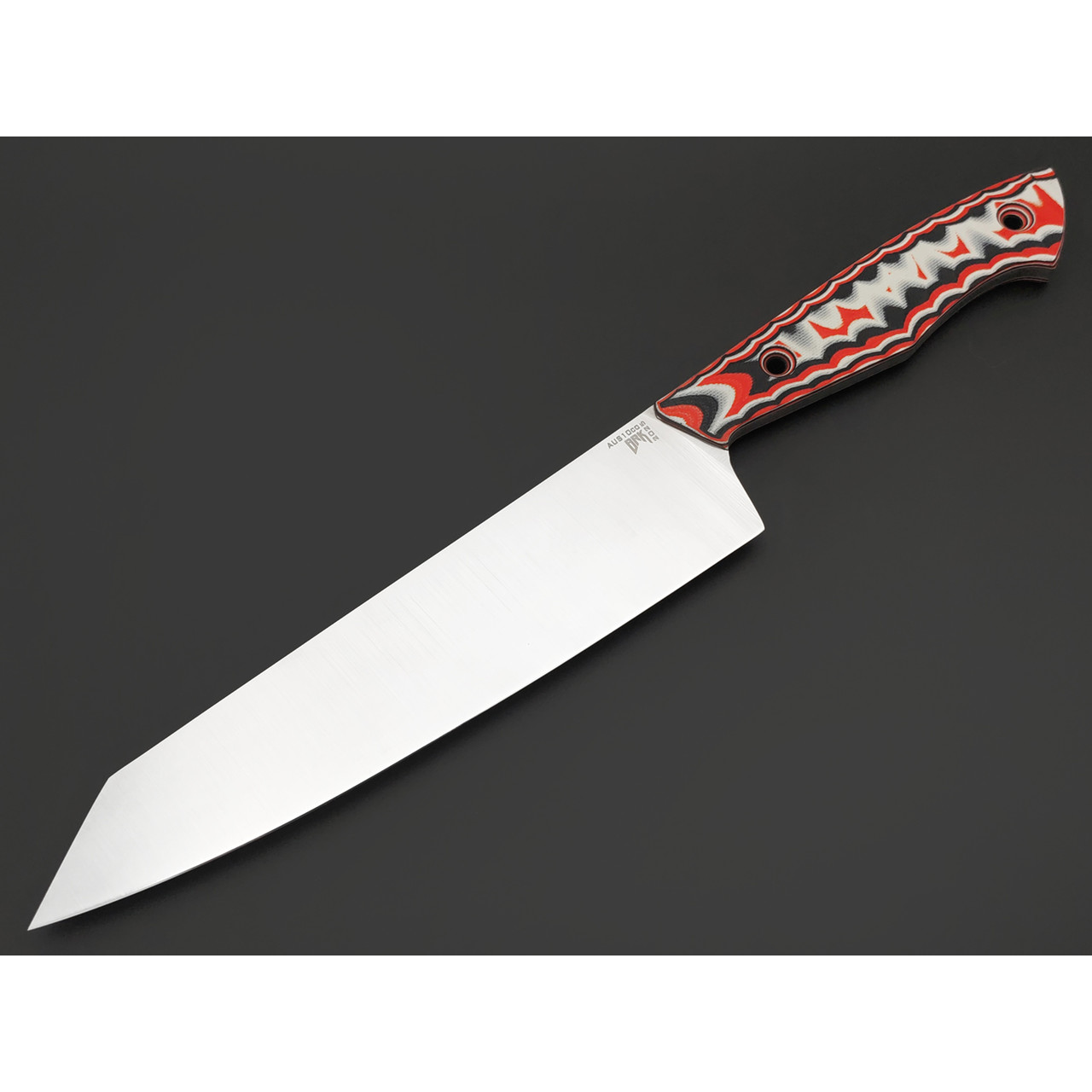 BRK нож кухонный Kiritsuke сталь Aus-10Co satin, рукоять G10 black-red & white