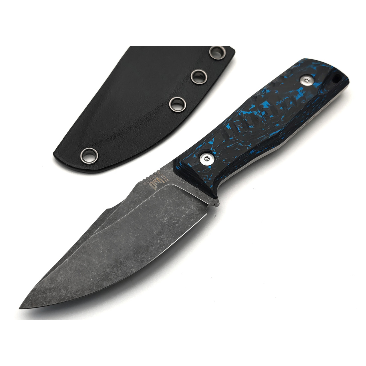 BRK нож Женьшень First Run сталь Elmax блэквош, рукоять Carbon fiber chaotic blue