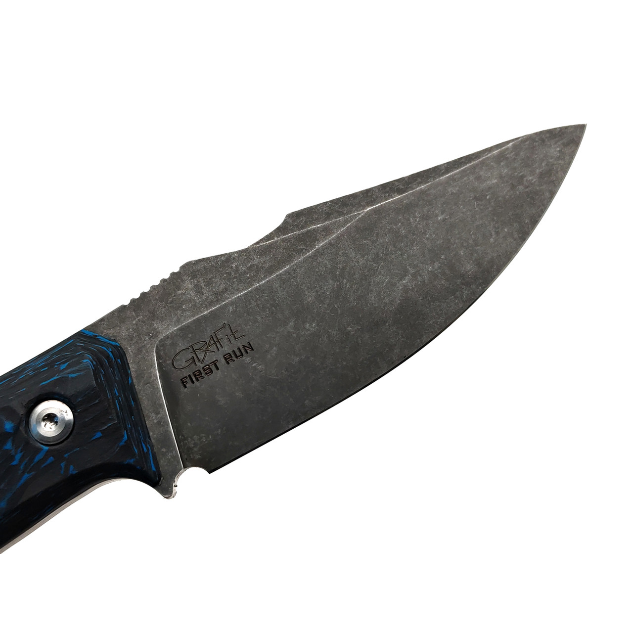 BRK нож Женьшень First Run сталь Elmax блэквош, рукоять Carbon fiber chaotic blue
