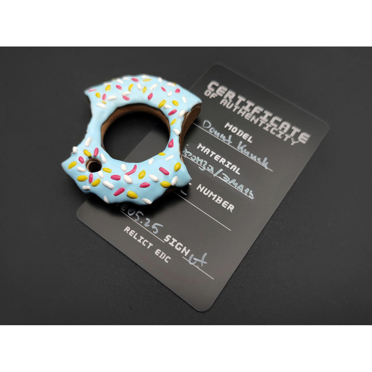 Exodus.EDC кнак "Donut" бронза, эмаль голубая
