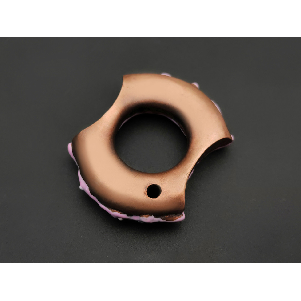 Exodus.EDC кнак "Donut" бронза, эмаль розовая