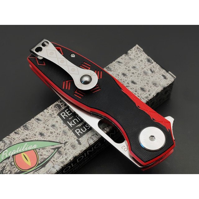 Reptilian складной нож Тобол-02 сталь D2 satin, рукоять G10 black & red