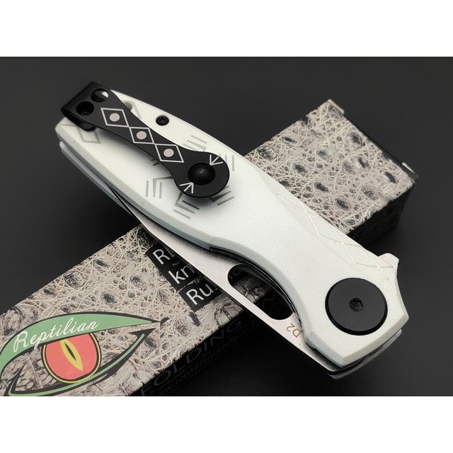 Reptilian складной нож Тобол-03 сталь D2 стоунвош, рукоять G10 white