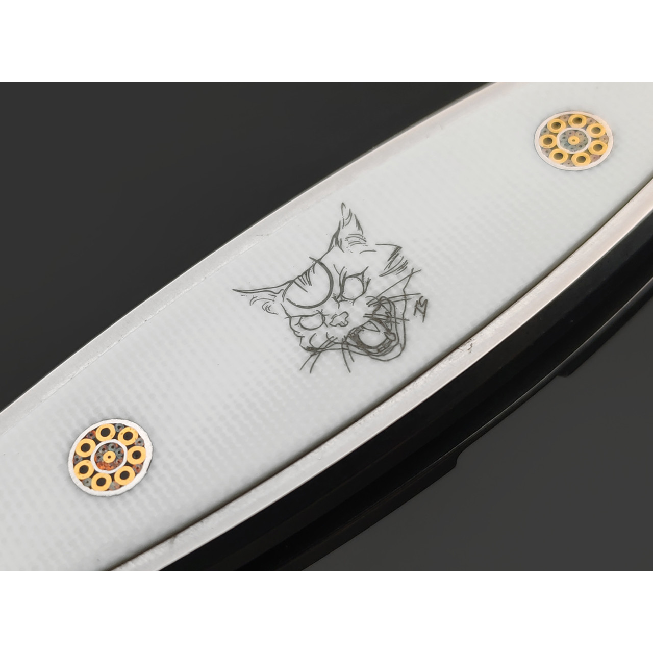 Reptilian складной нож Кот-01 сталь D2 satin, рукоять G10 white, steel