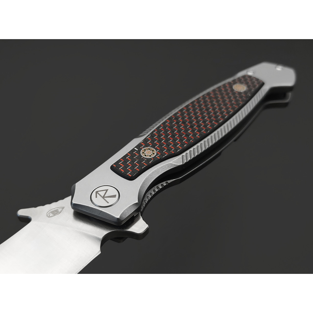 Reptilian складной нож Руна-03-1 сталь D2 satin, рукоять Carbon fiber red, steel