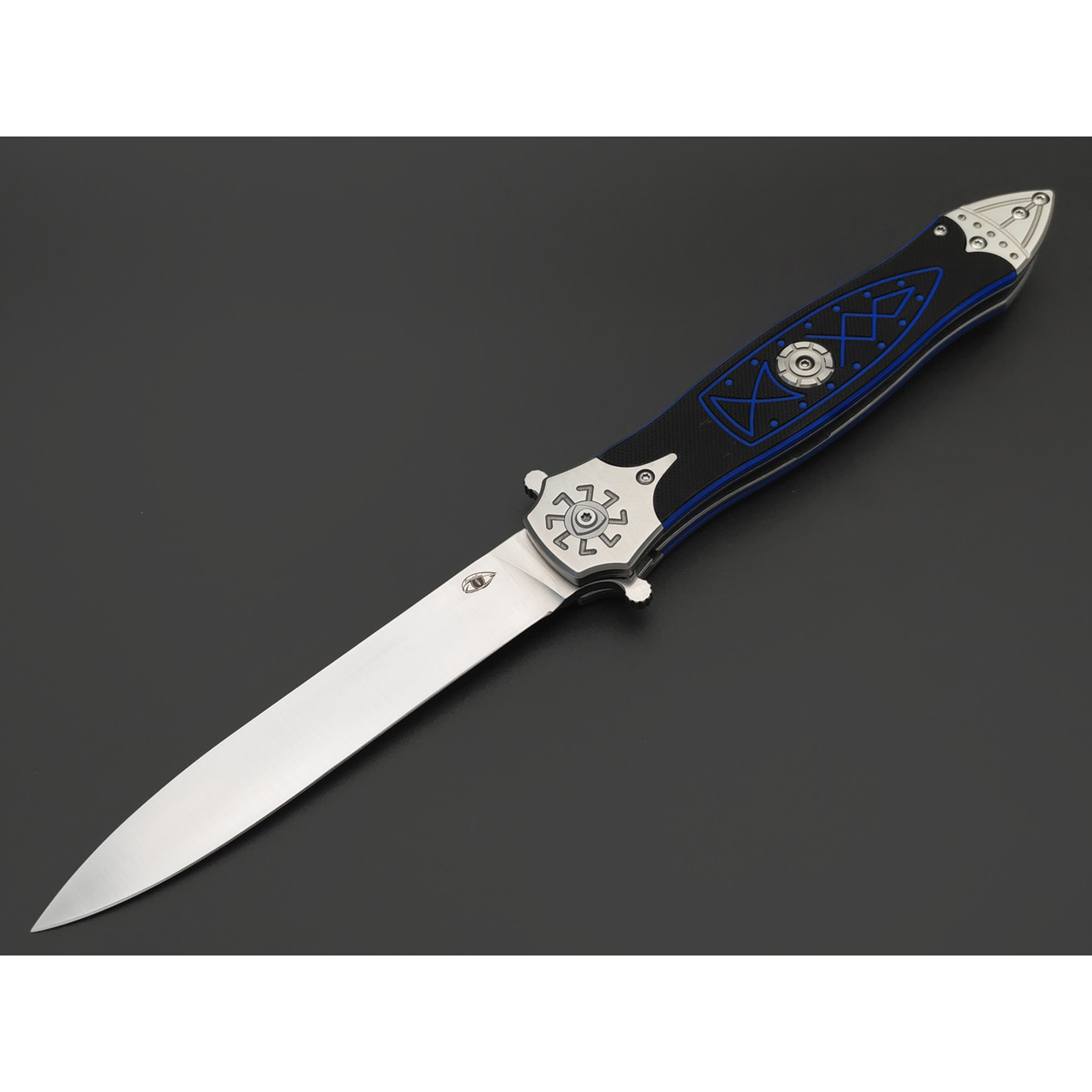 Reptilian складной нож Варяг-01 сталь D2 satin, рукоять G10 black & blue