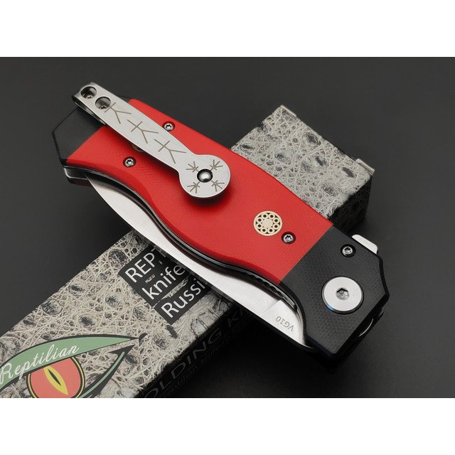 Reptilian складной нож Север-02 сталь VG10 satin, рукоять G10 black & red