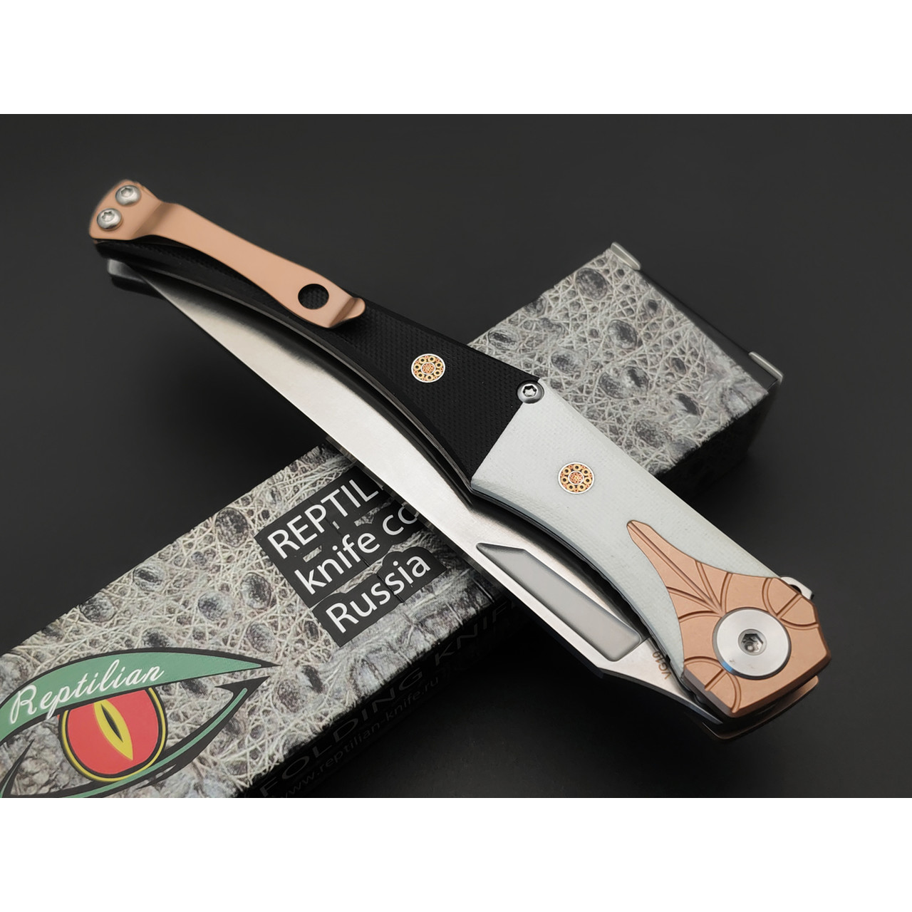 Reptilian складной нож Идальго-01 сталь VG10 satin, рукоять G10 white & black
