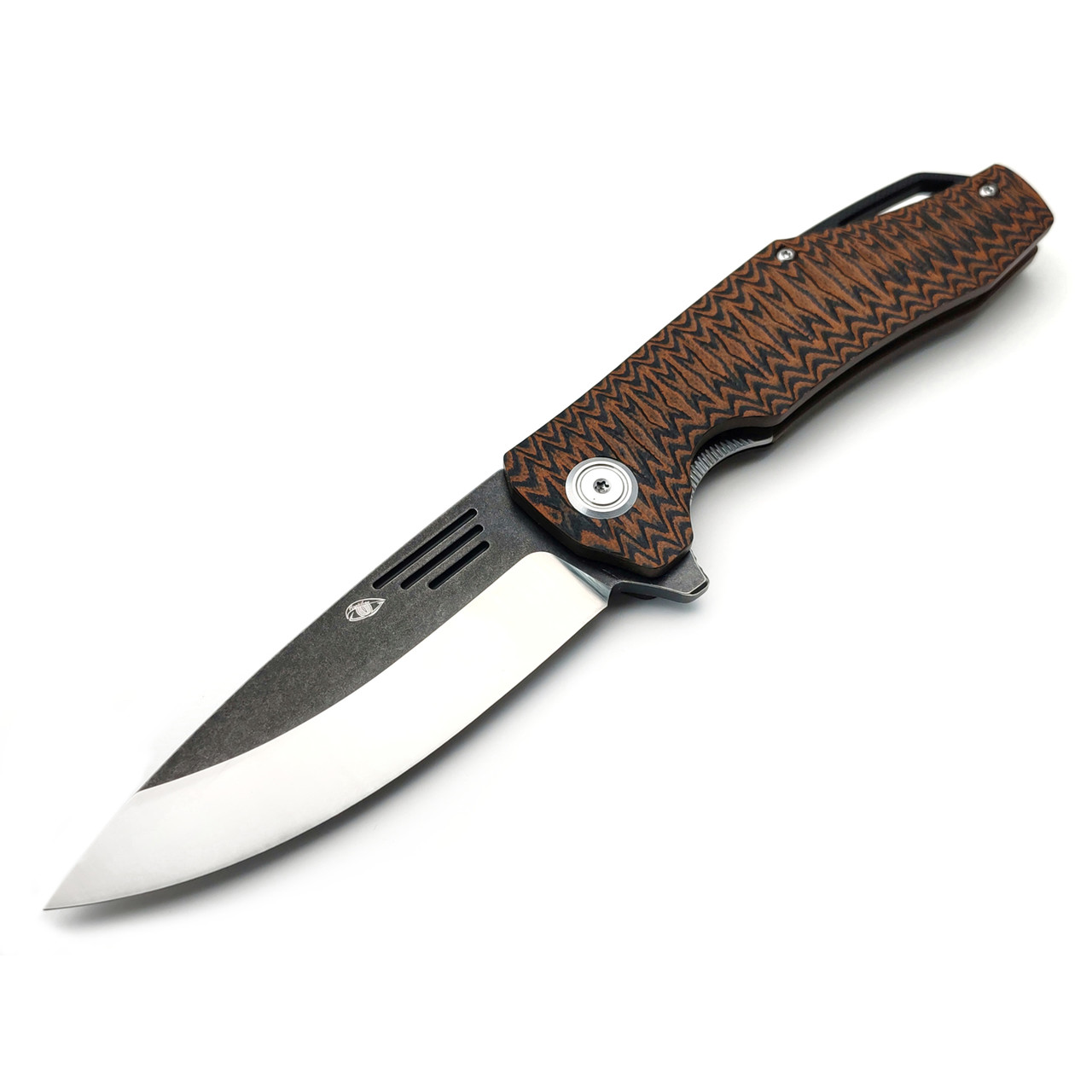 Reptilian складной нож Скутум-04 сталь D2 satin & блэквош, рукоять G10 black & orange