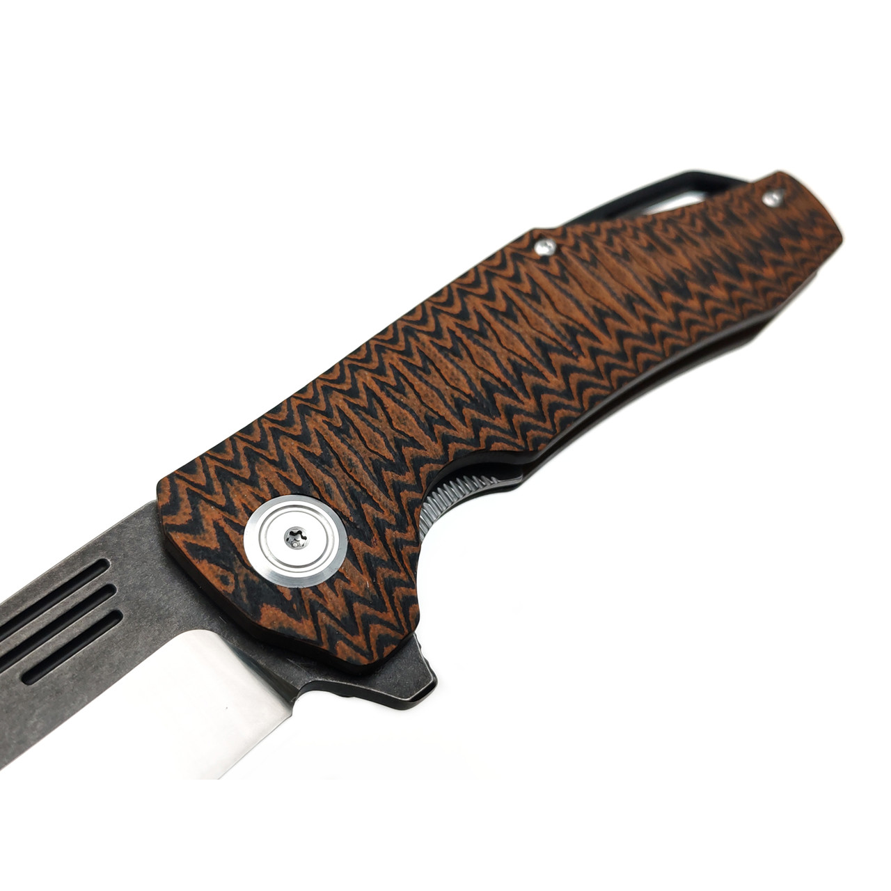 Reptilian складной нож Скутум-04 сталь D2 satin & блэквош, рукоять G10 black & orange