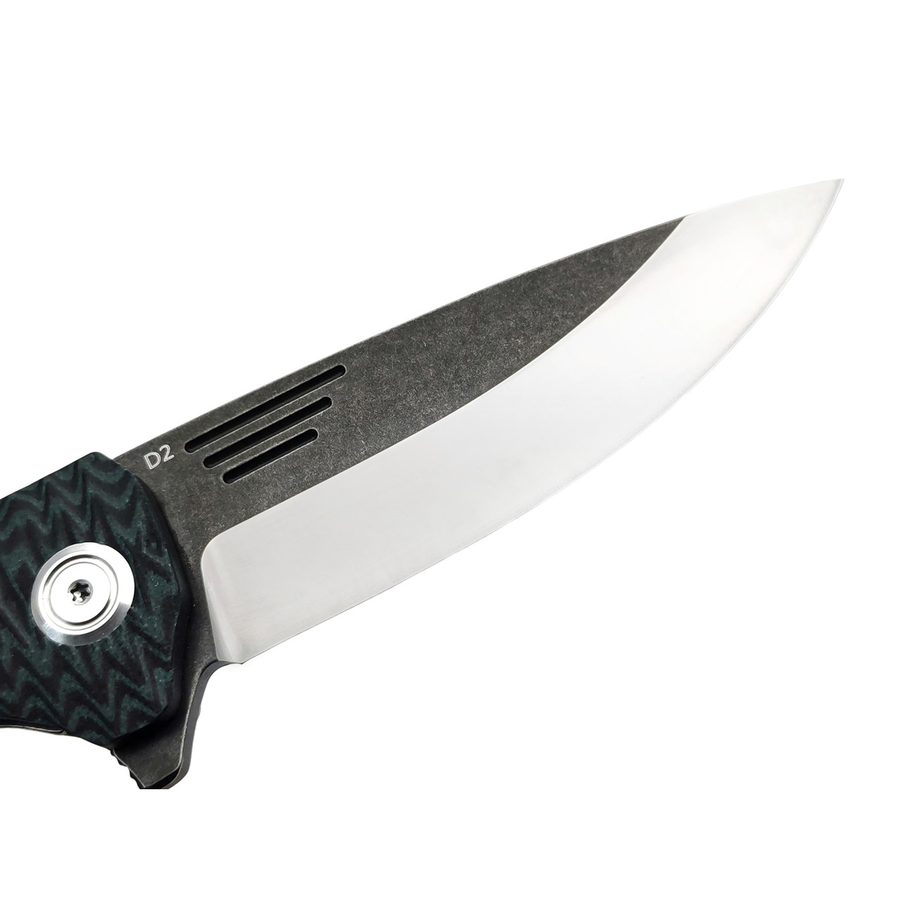 Reptilian складной нож Скутум-06 сталь D2 satin & блэквош, рукоять G10 black & grey