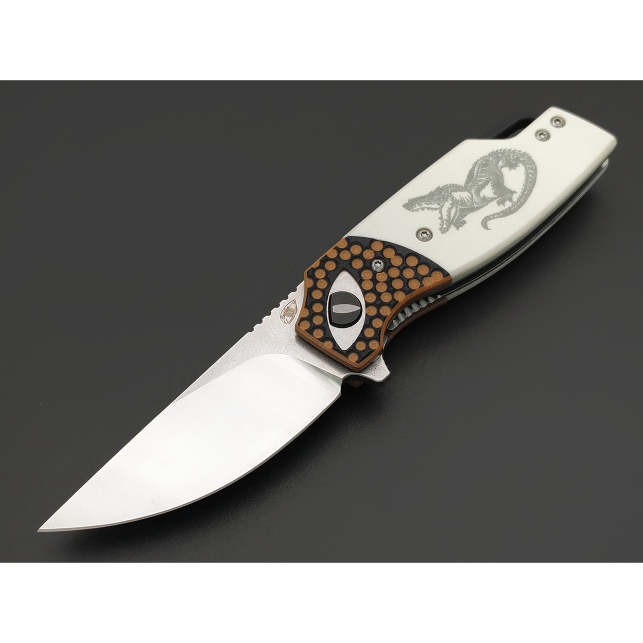 Reptilian складной нож Рептилия-01 сталь D2 satin, рукоять G10 white