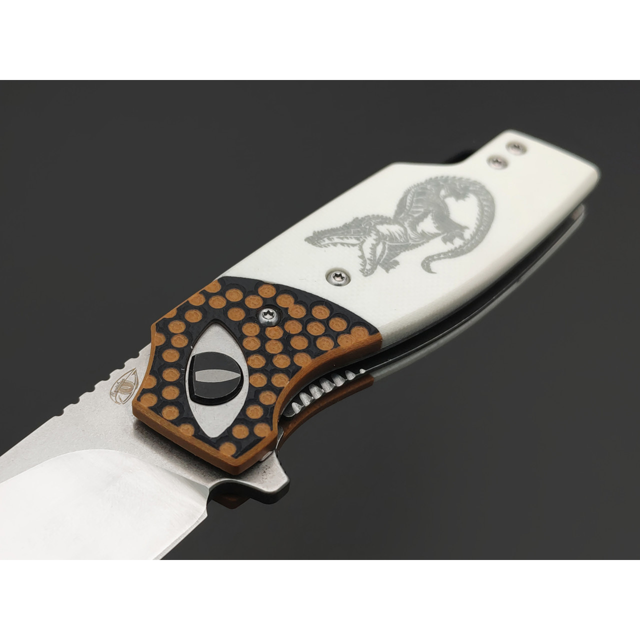Reptilian складной нож Рептилия-01 сталь D2 satin, рукоять G10 white