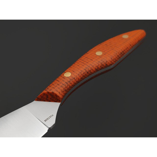 Золотое Сечение нож Канадский №1 сталь Aus-10Co satin, спуски конвекс, рукоять Micarta jute orange, латунь