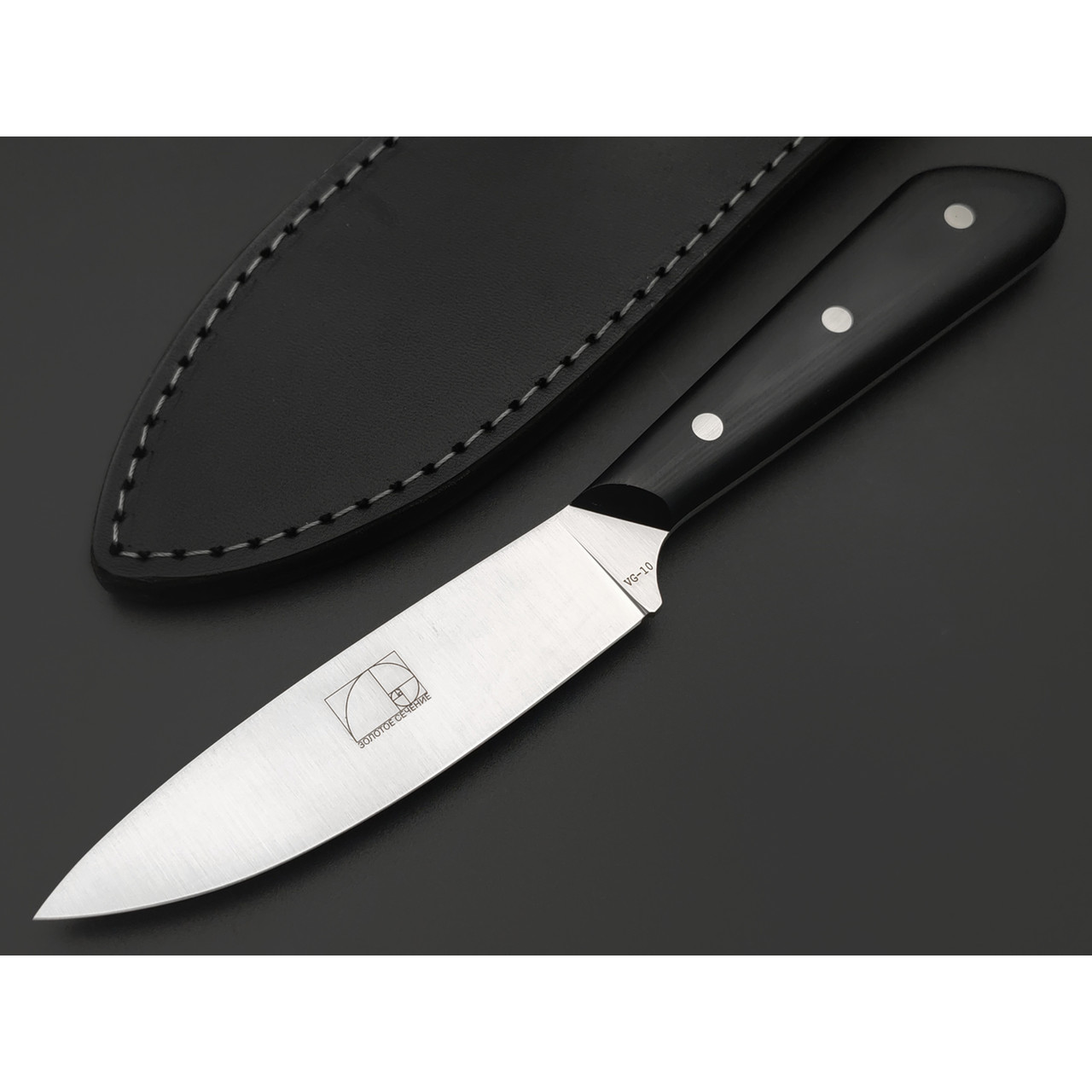 Золотое Сечение нож Перчик сталь VG-10 satin, спуски конвекс, рукоять G10 black, сталь