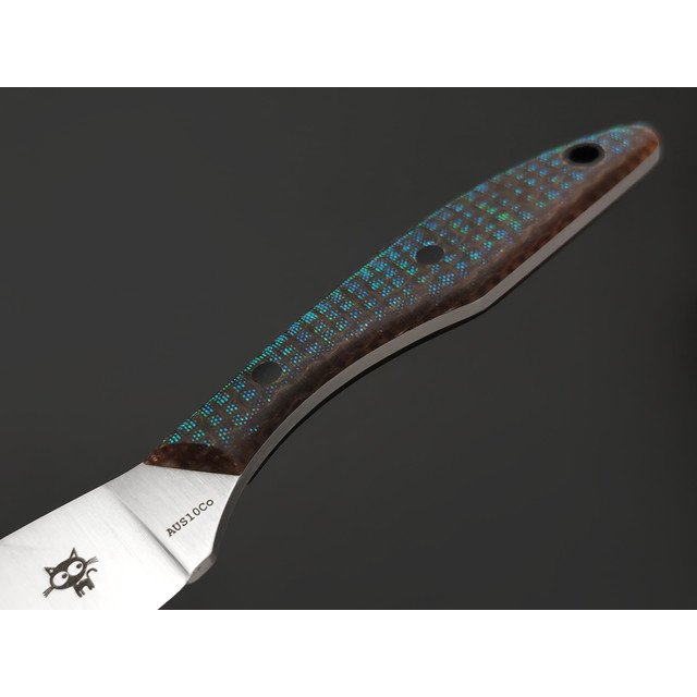 Золотое Сечение нож Канадский MINI - Котики сталь Aus-10Co satin, рукоять Micarta jute chameleon