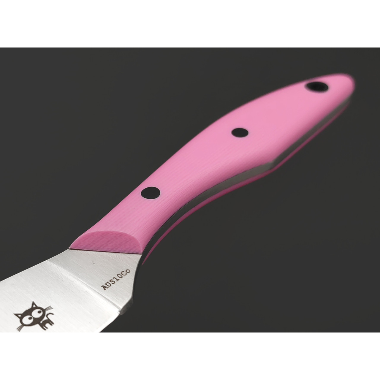 Золотое Сечение нож Канадский MINI - Котики сталь Aus-10Co satin, рукоять G10 pink
