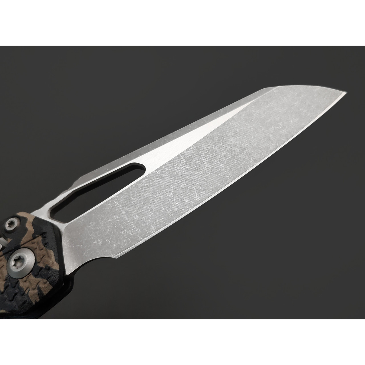 Нож Microtech MSI Ram-Lok 210T-10APPMTRC сталь M390MK apocalyptic стоунвош, рукоять Polymer tiger camo