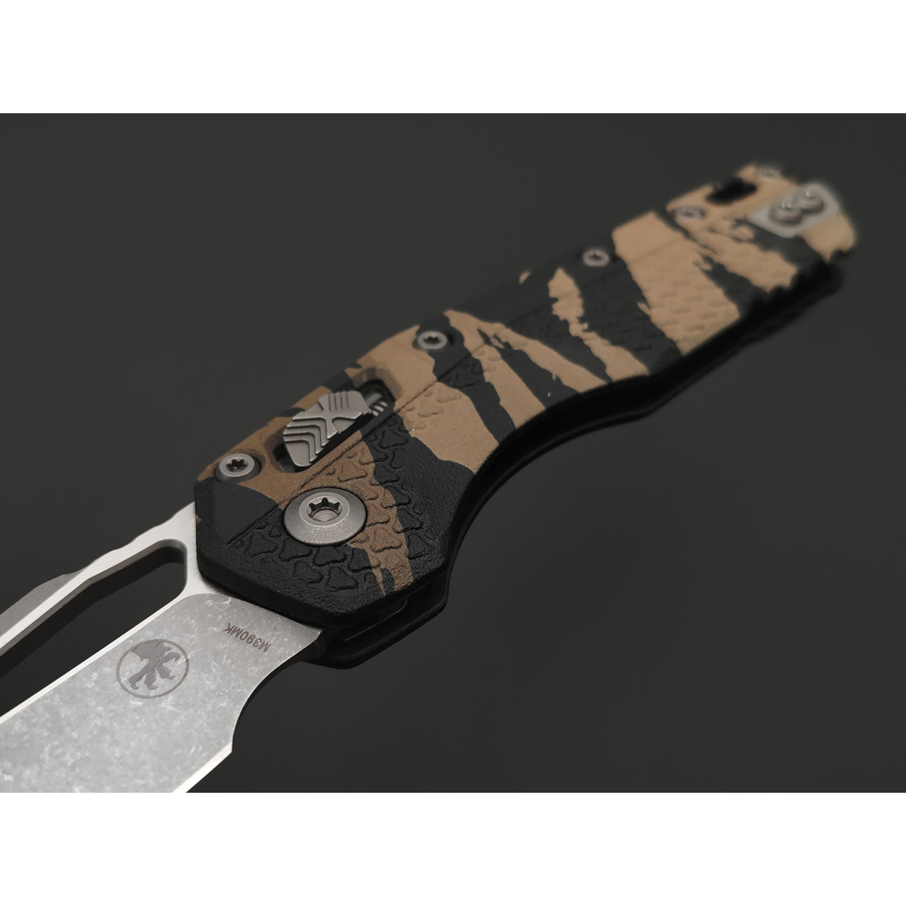 Нож Microtech MSI Ram-Lok 210T-10APPMTRC сталь M390MK apocalyptic стоунвош, рукоять Polymer tiger camo