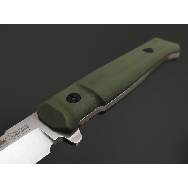 Kizlyar Supreme тактический нож Senpai сталь Aus-8 стоунвош, рукоять Kraton olive, ножны Polyamide