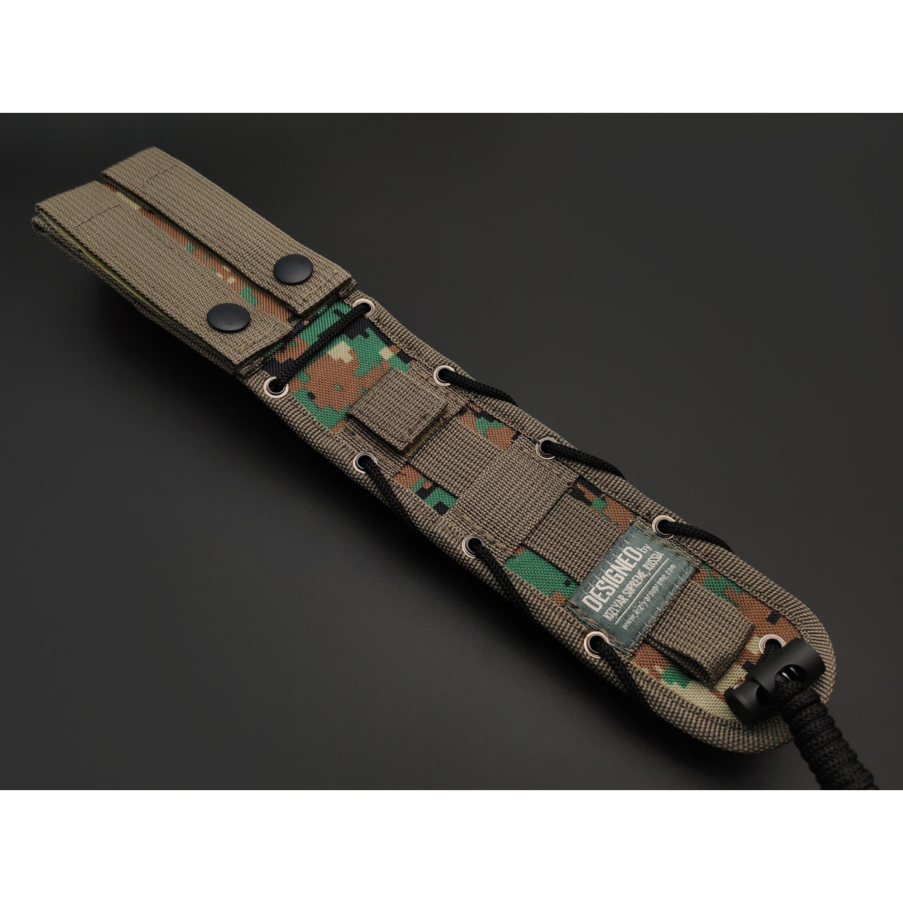 Kizlyar Supreme тактический нож Aggressor сталь Aus-8 стоунвош, рукоять Kraton black, ножны Molle camo